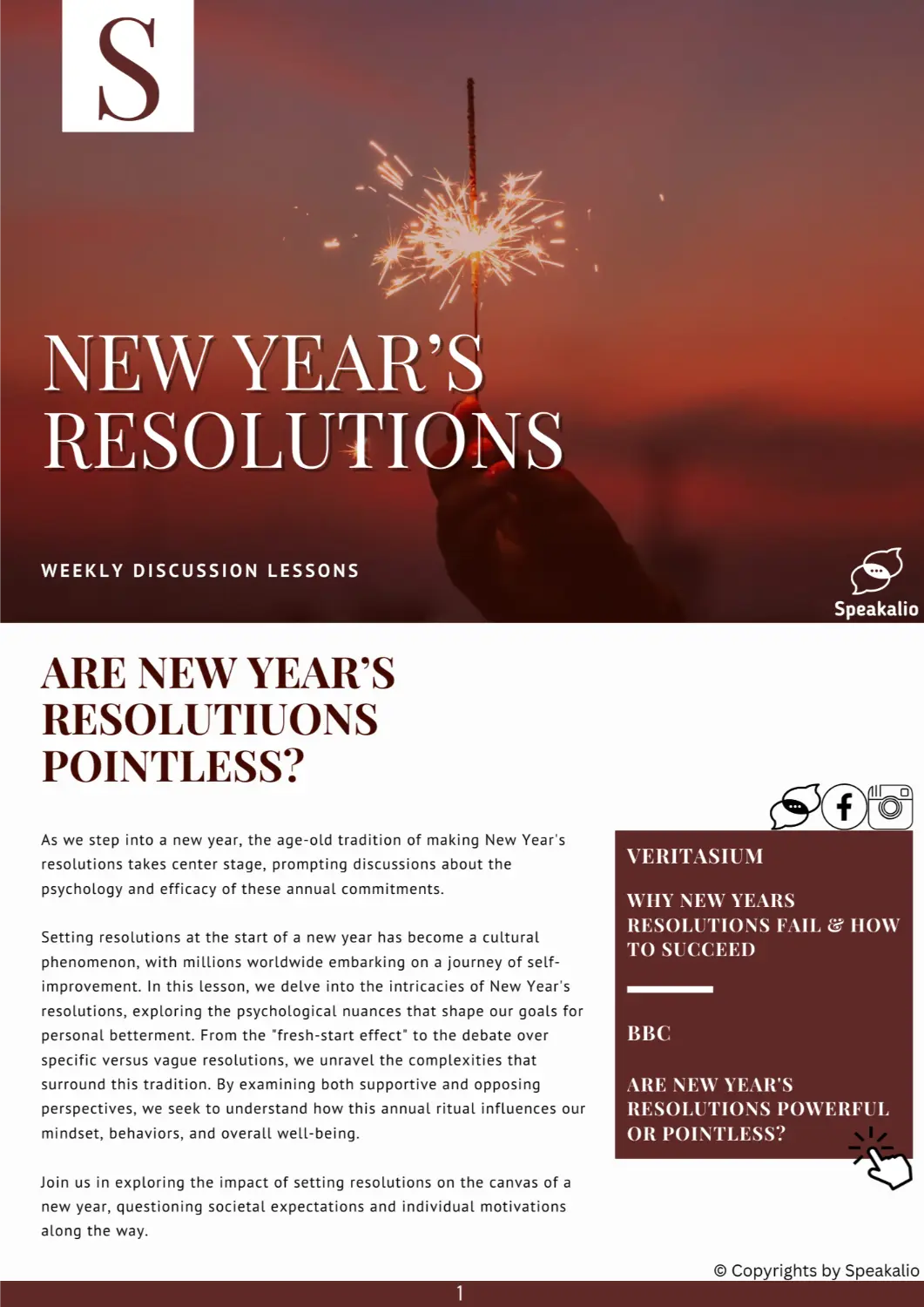 New Year's resolutions