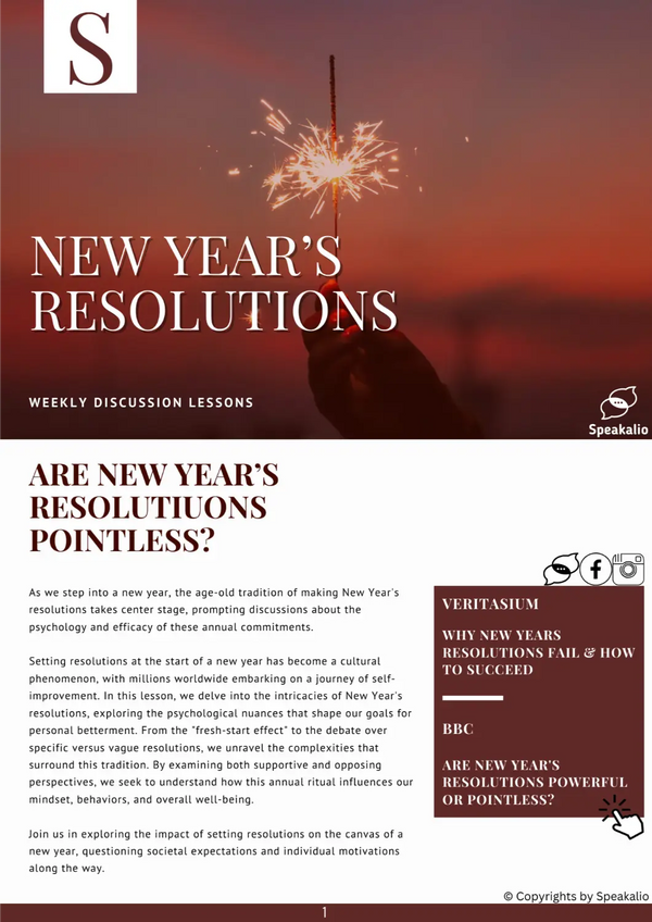 New Year's resolutions